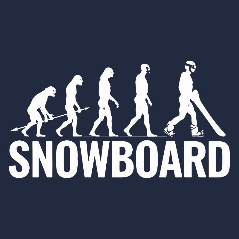 Evolution zum Snowboarder - Lustige Kunst