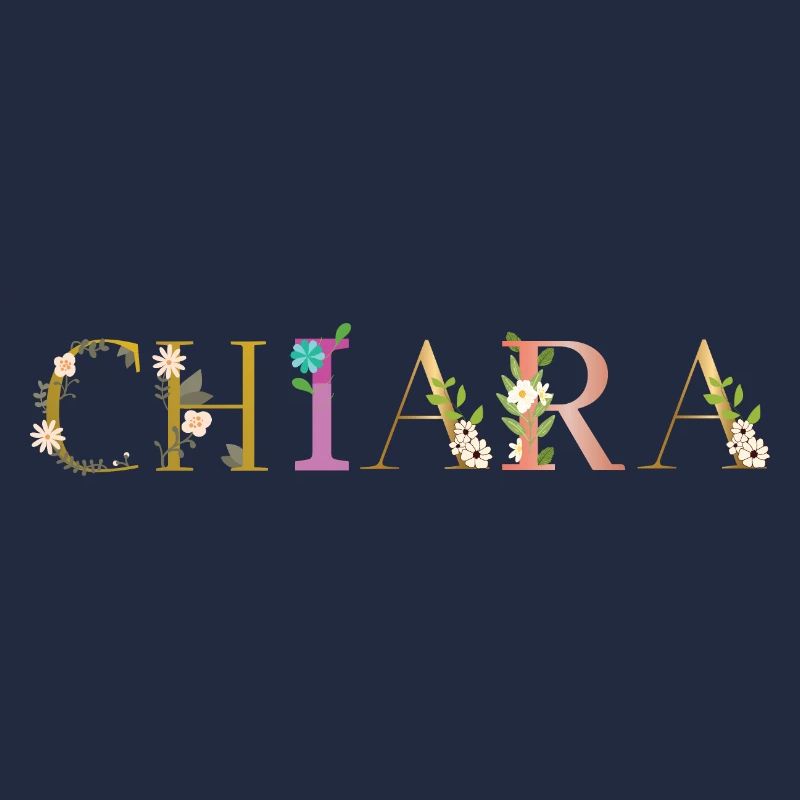 CHIARA name decorated with flowers
