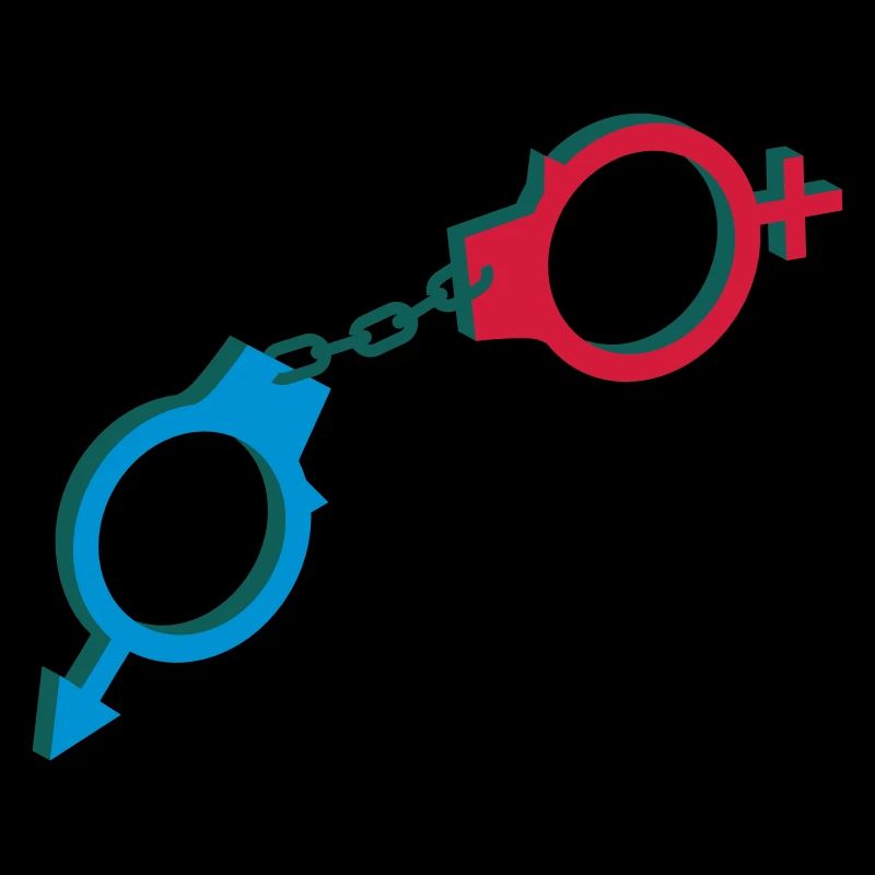 Handschellen männlich und weibliches Symbol