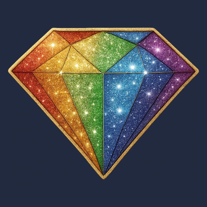 Diamant scintillant arc-en-ciel