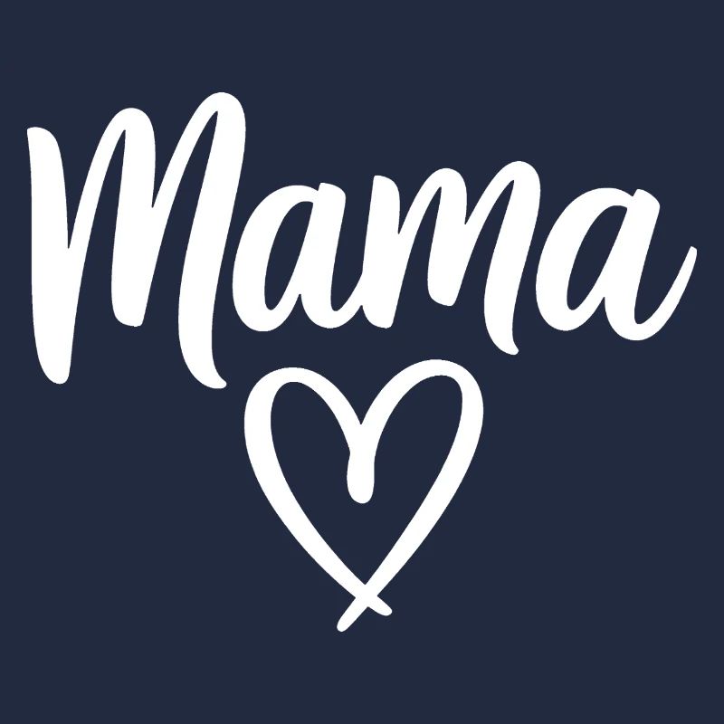 Mama Heart Script Handwritten Love