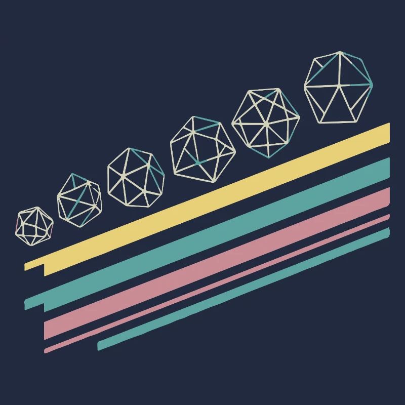 Rétro minimaliste polyédrique jeu de dés de table RPG