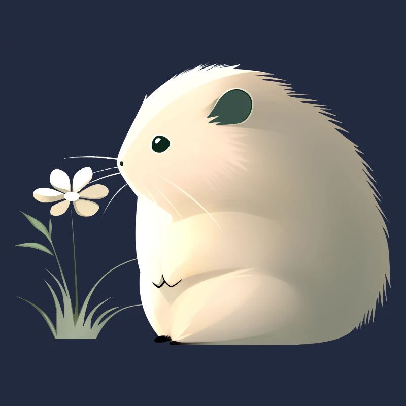 Mignon hamster avec fleur