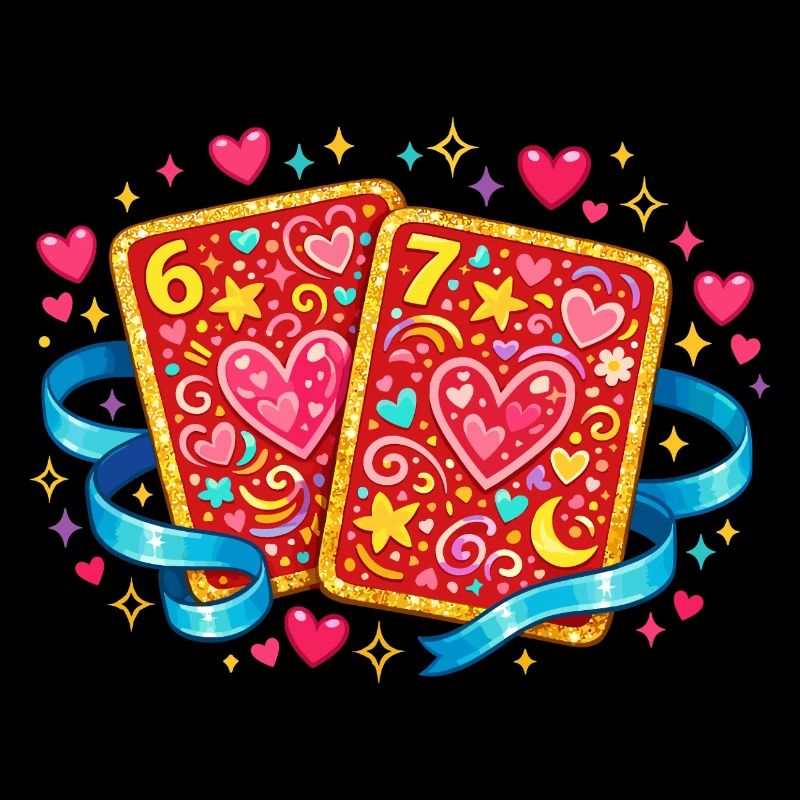 67 Six Seven Heart Playing Card la Saint-Valentin