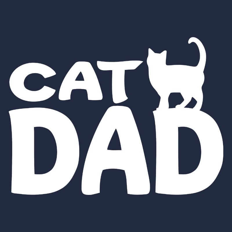 Daddy Cat Silhouette White