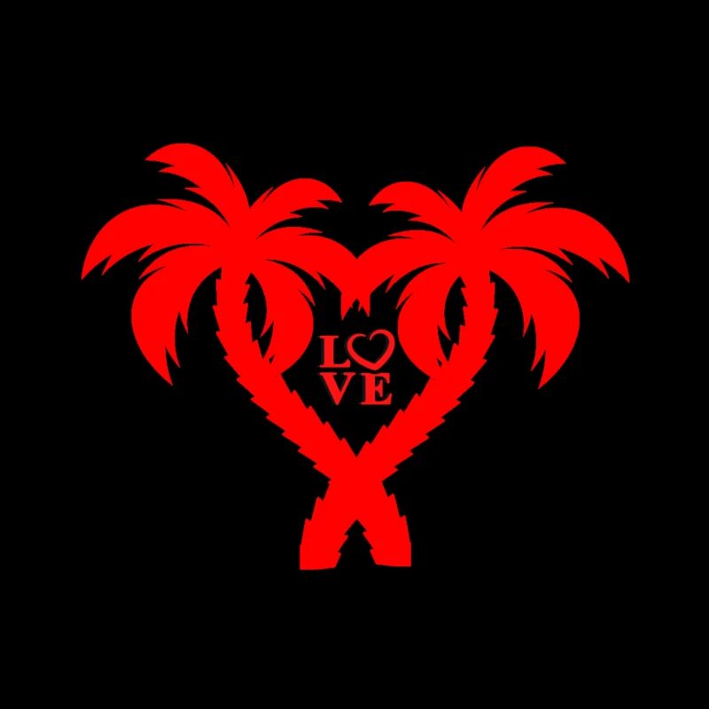 Herz-Palmen Liebe Motiv