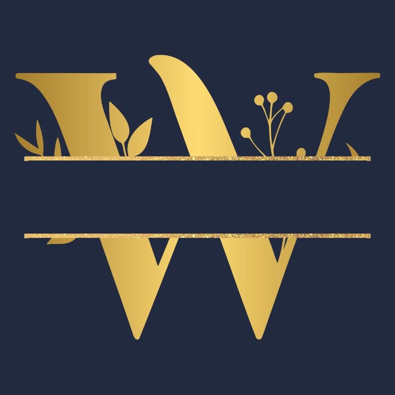 Personalisierter floraler vergoldeter Buchstabe w - Geschenkidee