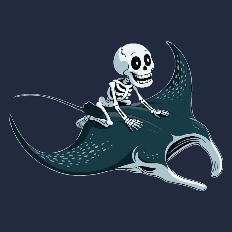 Skelett auf Mantarochen