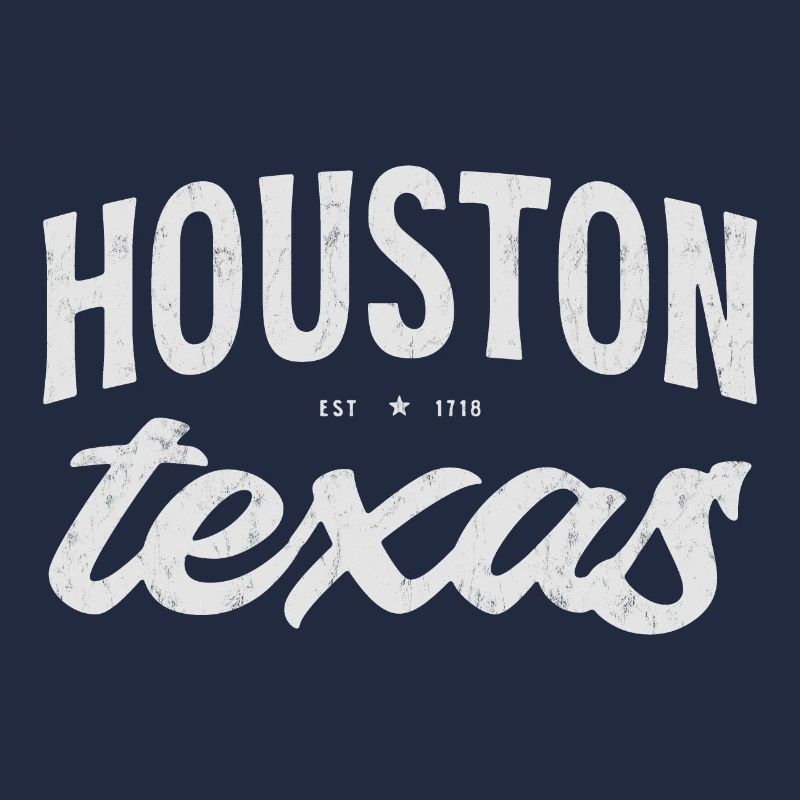 Houston Texas Vintage Script