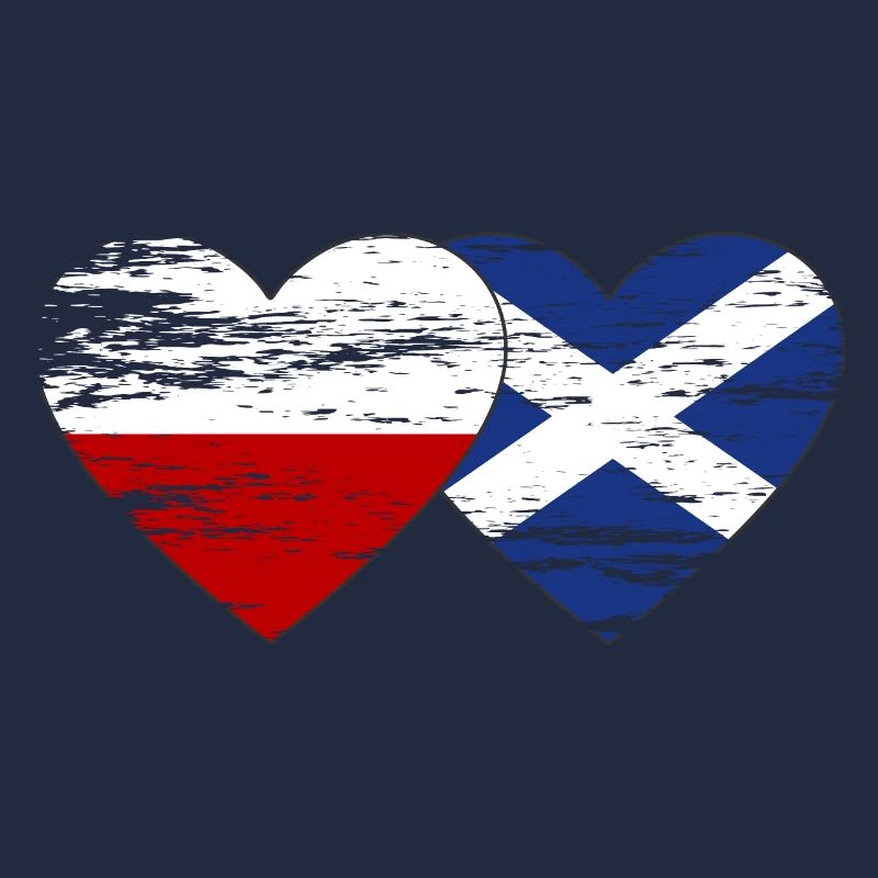 Pologne Ecosse drapeau coeur utilisé