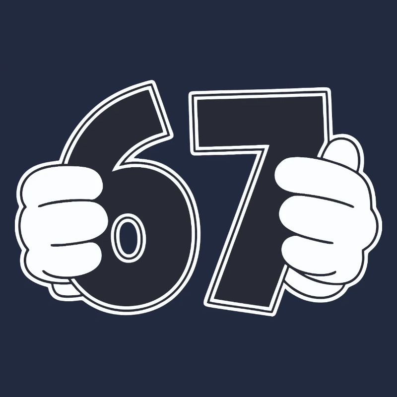 Minimaliste Fun Numéro 67 Conception graphique