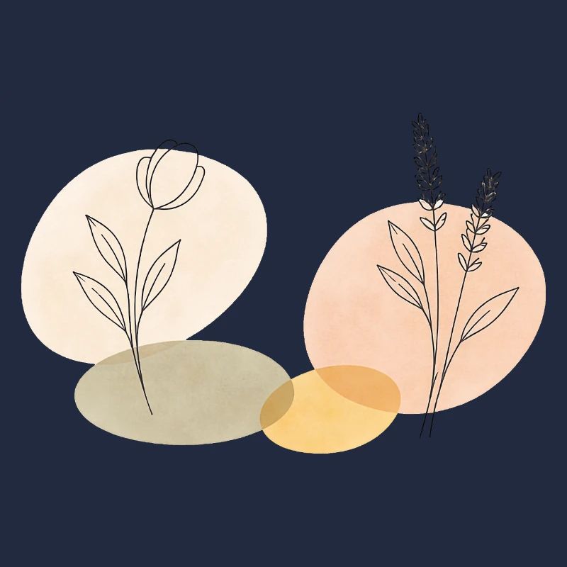 Feminin Boho Blumen Line Art – Minimalist Design