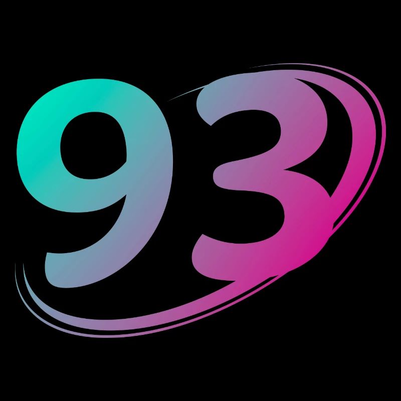 Numéro 93 multicolore