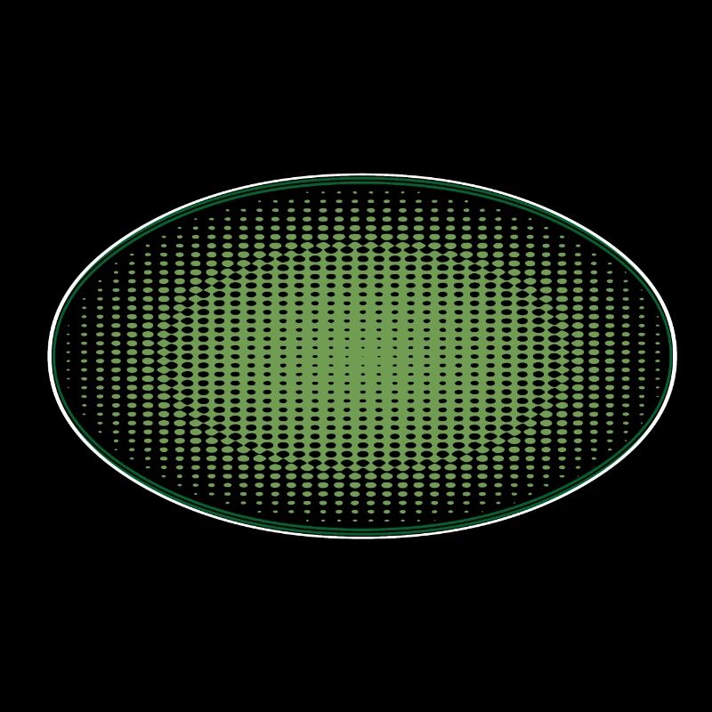 Oval grün gepunktet, mit Rahmen