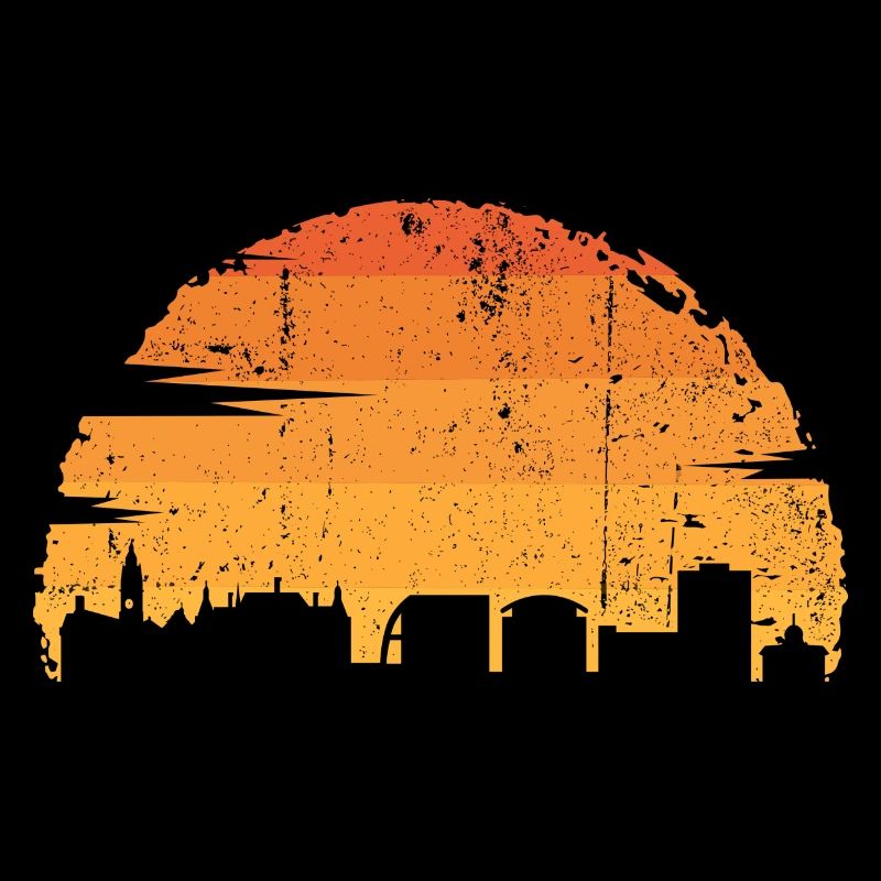 Sunset Skyline Brushstroke