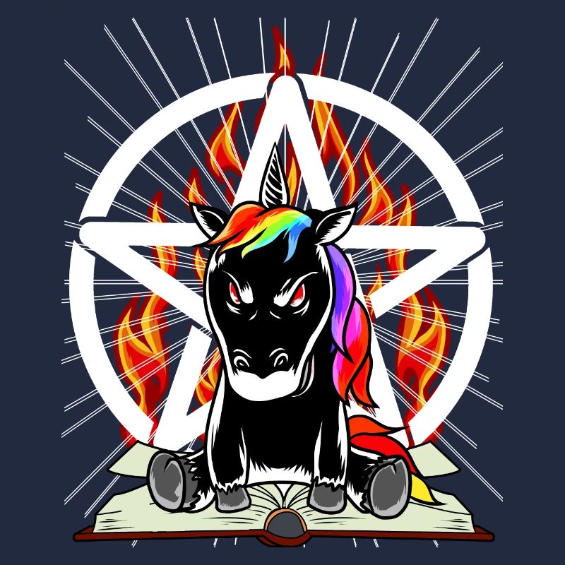 Satan Unicorn Pentagram Devilish Mythical Creature Evil