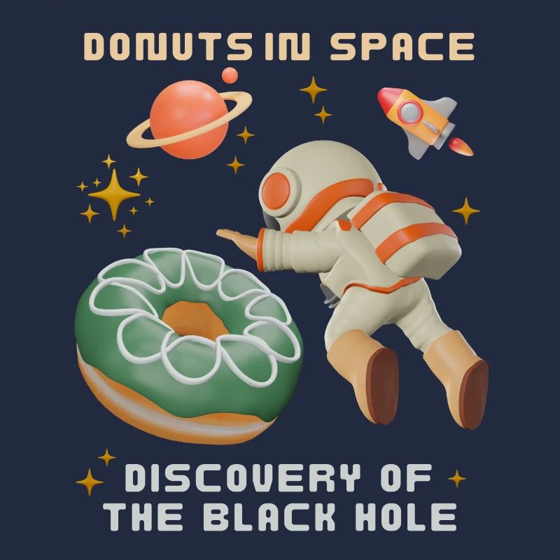 Donut-Space, Donuts-Black-Hole, lustiger-Astronaut