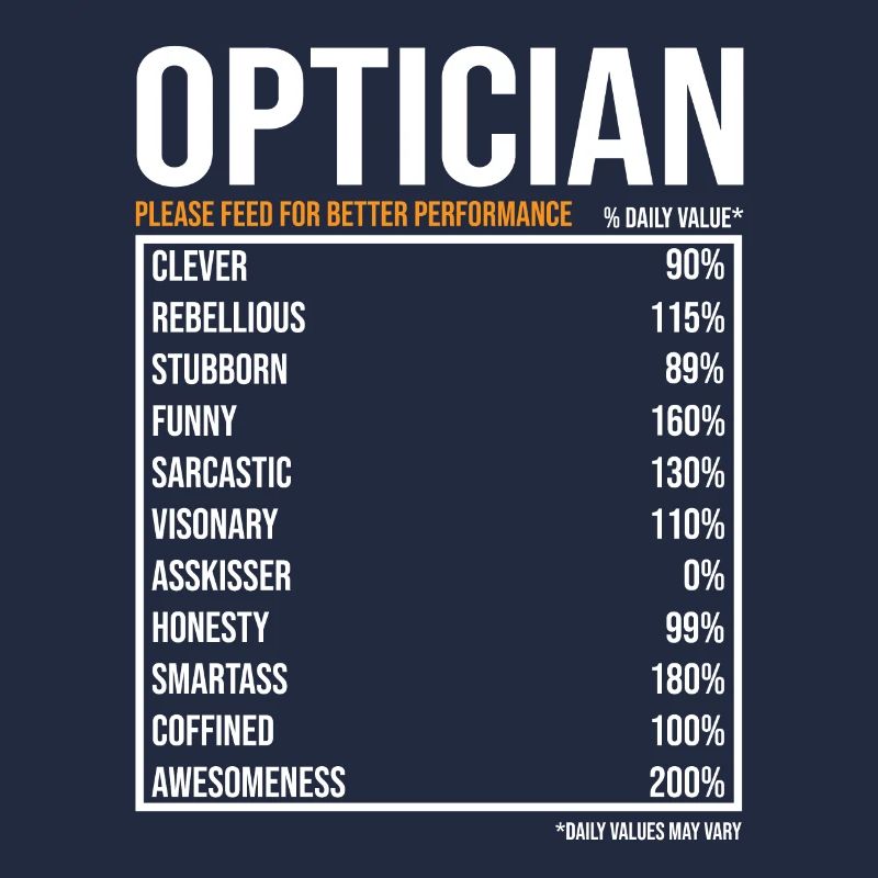 Optician Daily Values Funny Optician