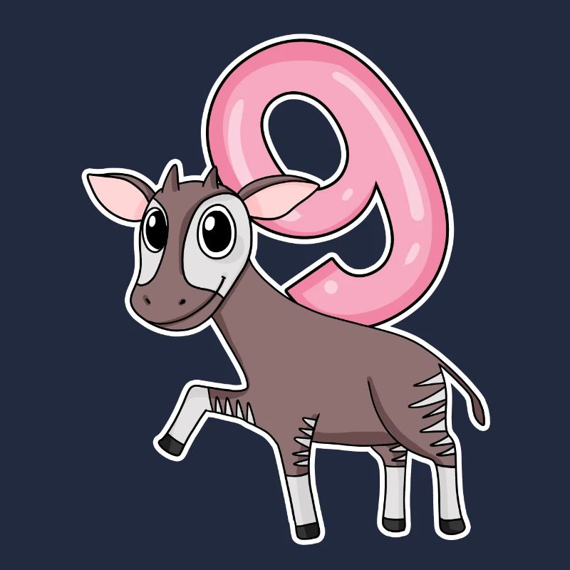 Fille 9 ans Okapi cadeau de 9ème anniversaire