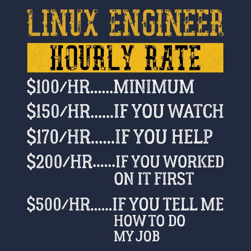 Linux Engineer Stundensatz Mechaniker Arbeitsrate