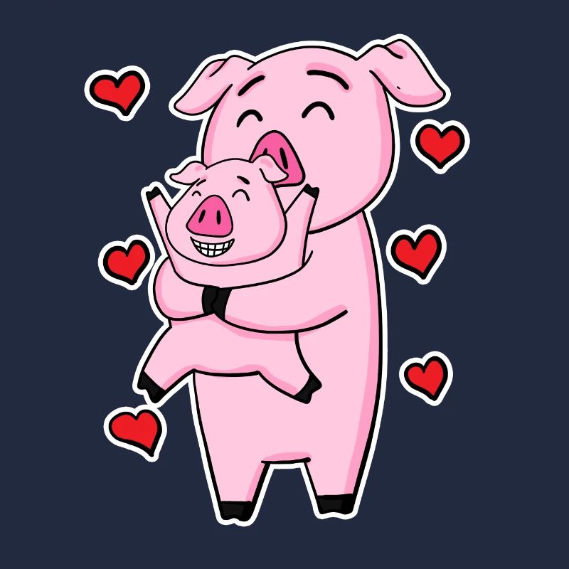 Famille de cochons - Cochon avec bébé