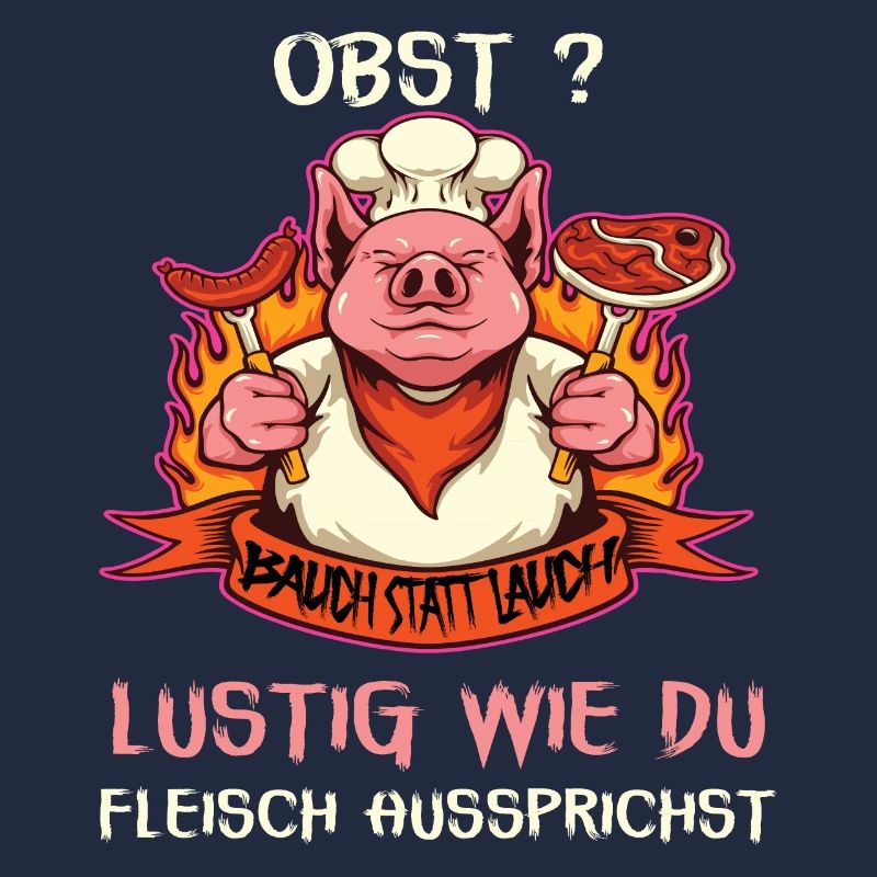 Witziges Schwein mit Fleischspruch
