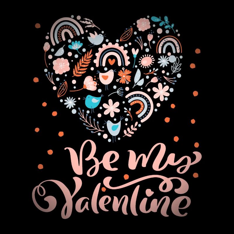 Be-My-Valentine Dicton Saint-Valentin avec arc-en-ciel