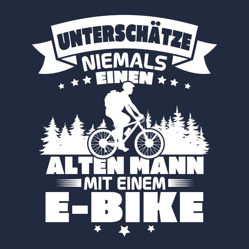 Alten mann mit einem e bike