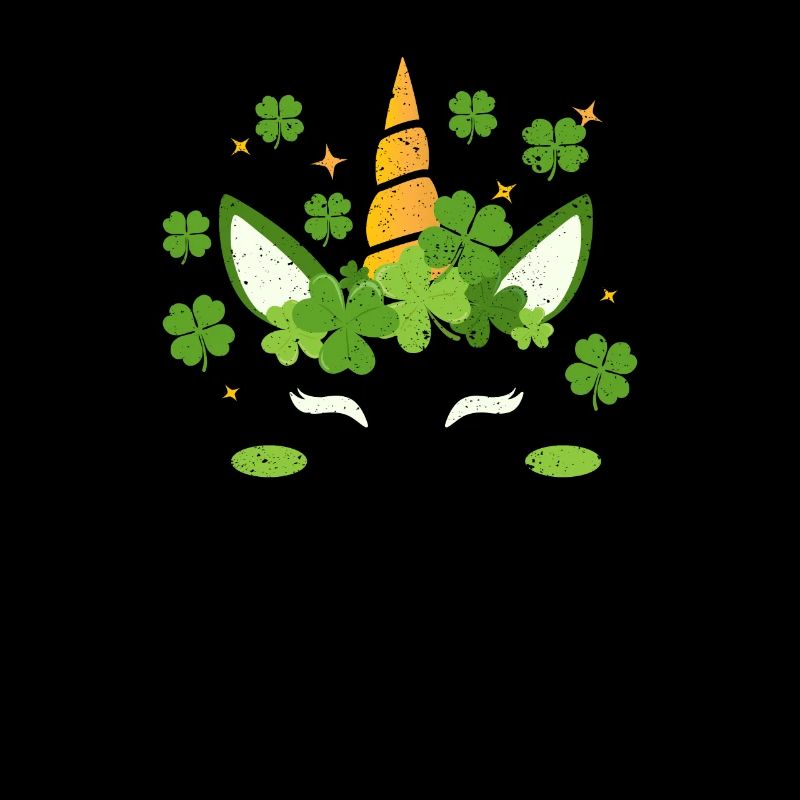 Einhorn Gesicht St. Patricks Day Irisches Klee