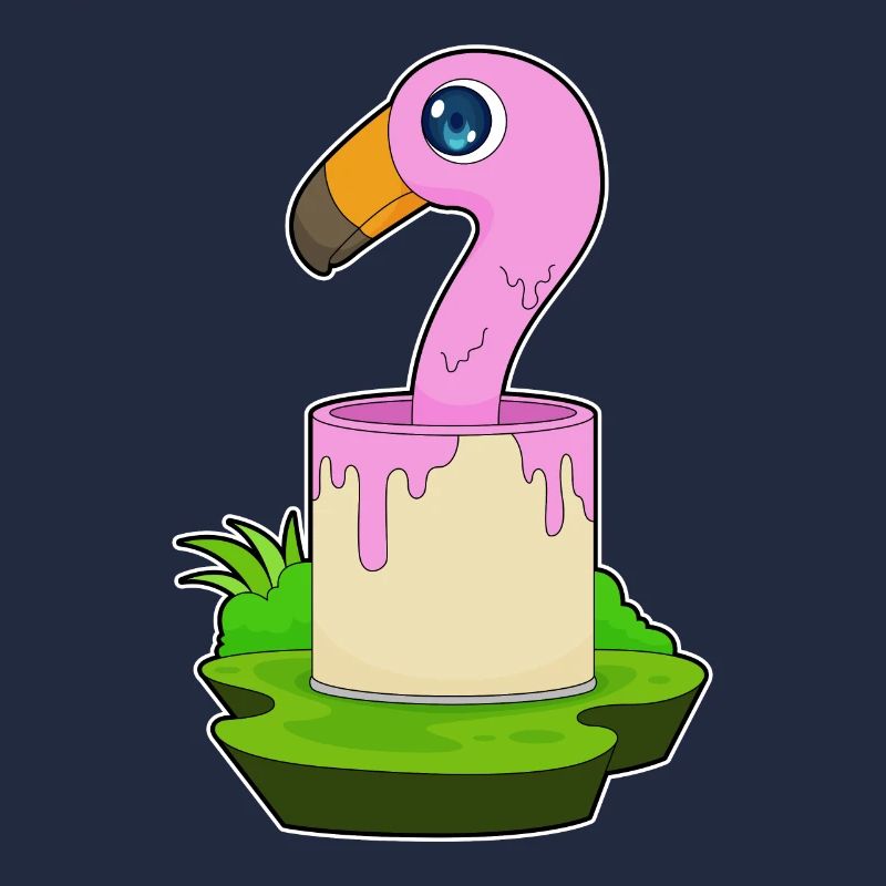 Flamingo Maler Farbeimer Malen