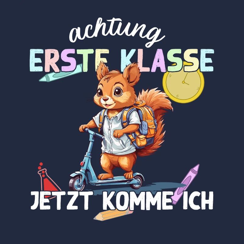 Eichhörnchen Schulstart Erste Klasse Roller