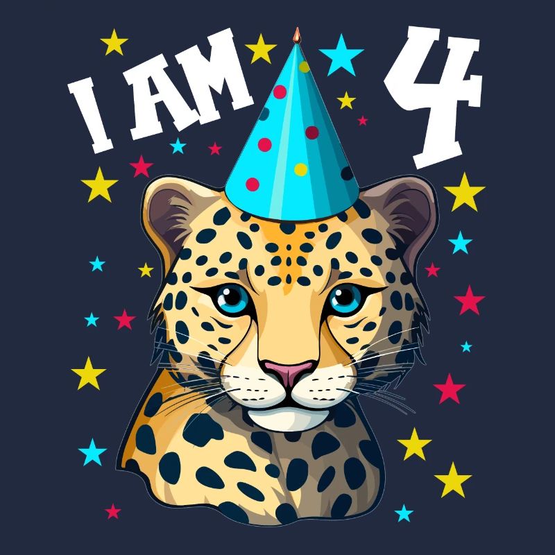 Ich bin 4 Jahre alt Leoparde Leopard 4. Geburtstag