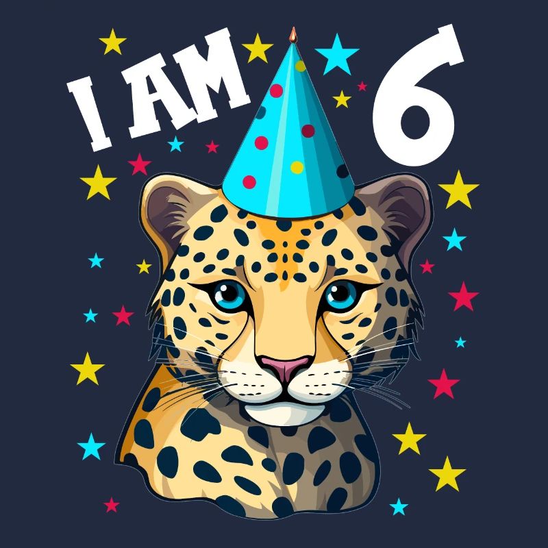 Ich bin 6 Jahre alt Leoparde Leopard 6. Geburtstag