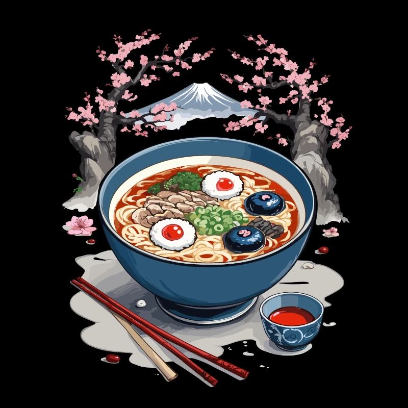 Japanische Ramen Ukiyo-E Vintage Kunst Design