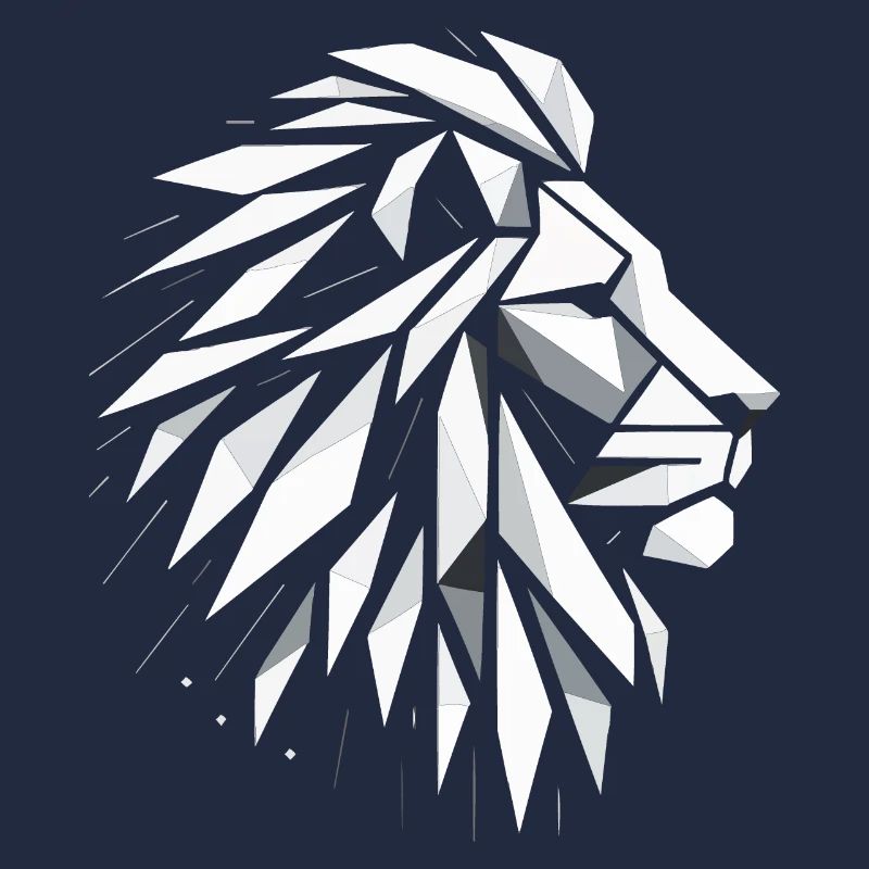 Lion Head Polygon Art