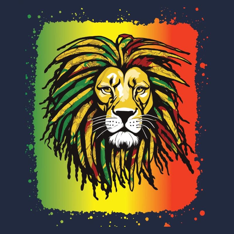 Rasta Lion Reggae Dreadlocks Couleur Rastafari jam