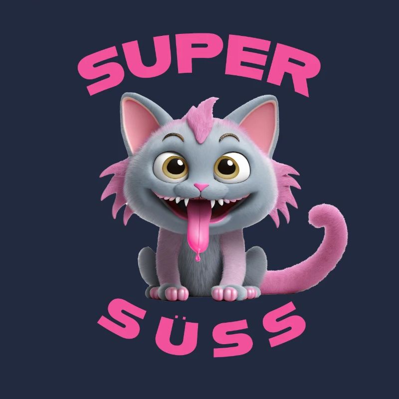 Monstre chat super mignon avec une longue langue