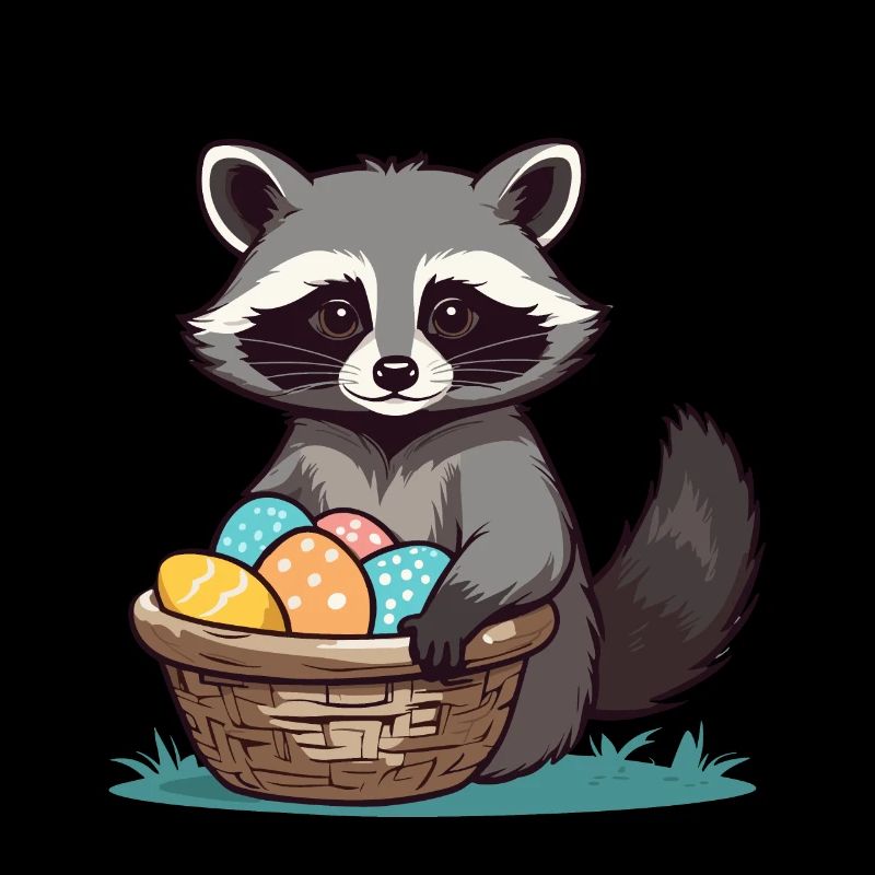 Funny Raccoon Easter Bunny Cute Design