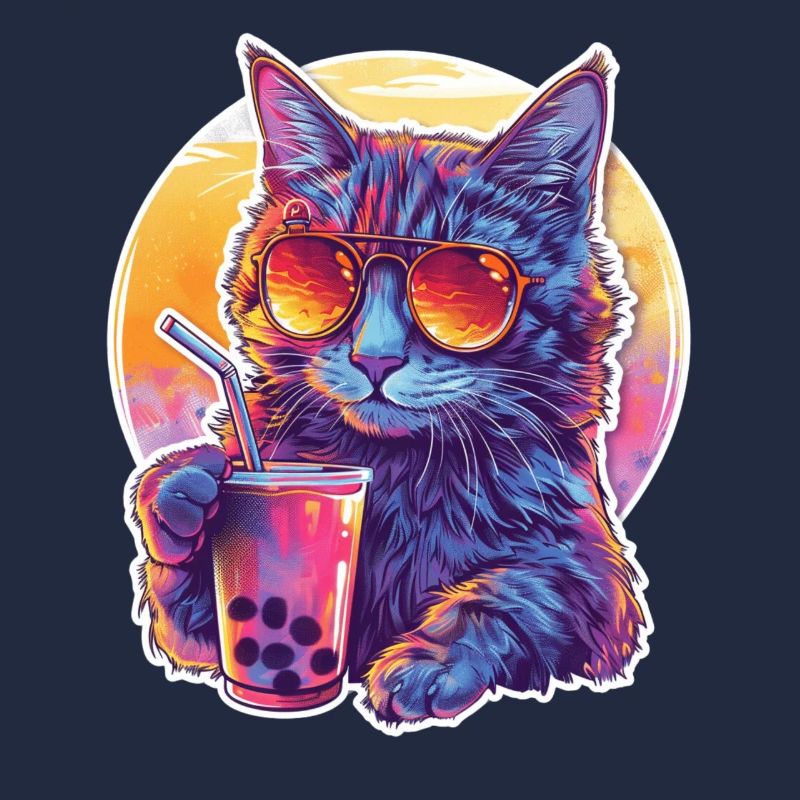Bubble Tea Getränk Lover Kitten Drink Bande dessinée