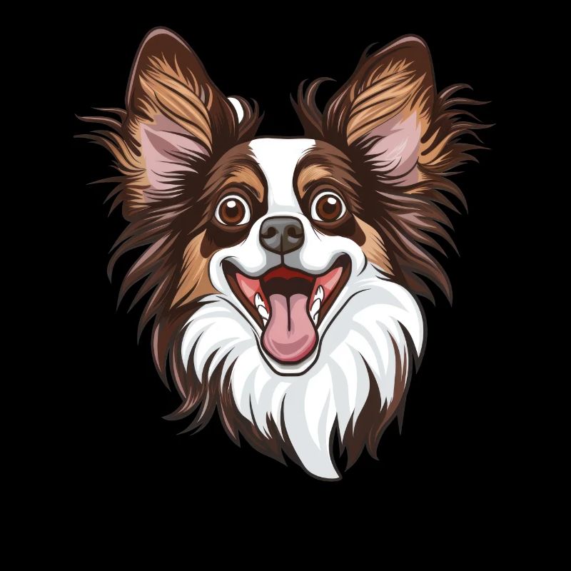 Zwergspaniel Papillon | Cartoon Artwork