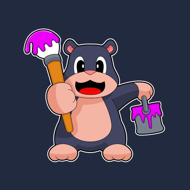 Mole, Painter, Brush, Paint