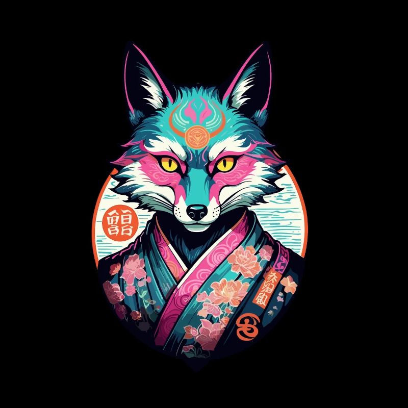 Japanese Kitsune Mask Anime Kawaii Fox Ghost