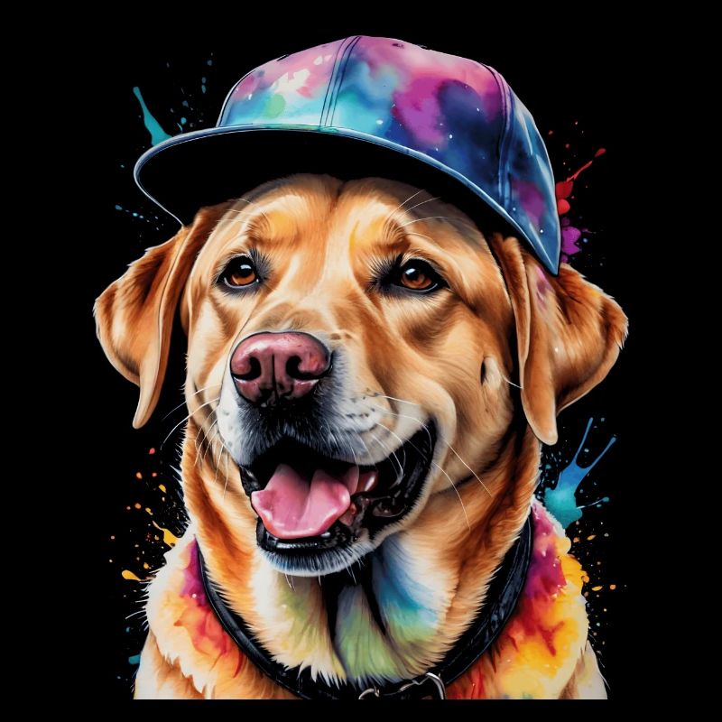Labrador Retriever Snapback Cap Chien Design Print