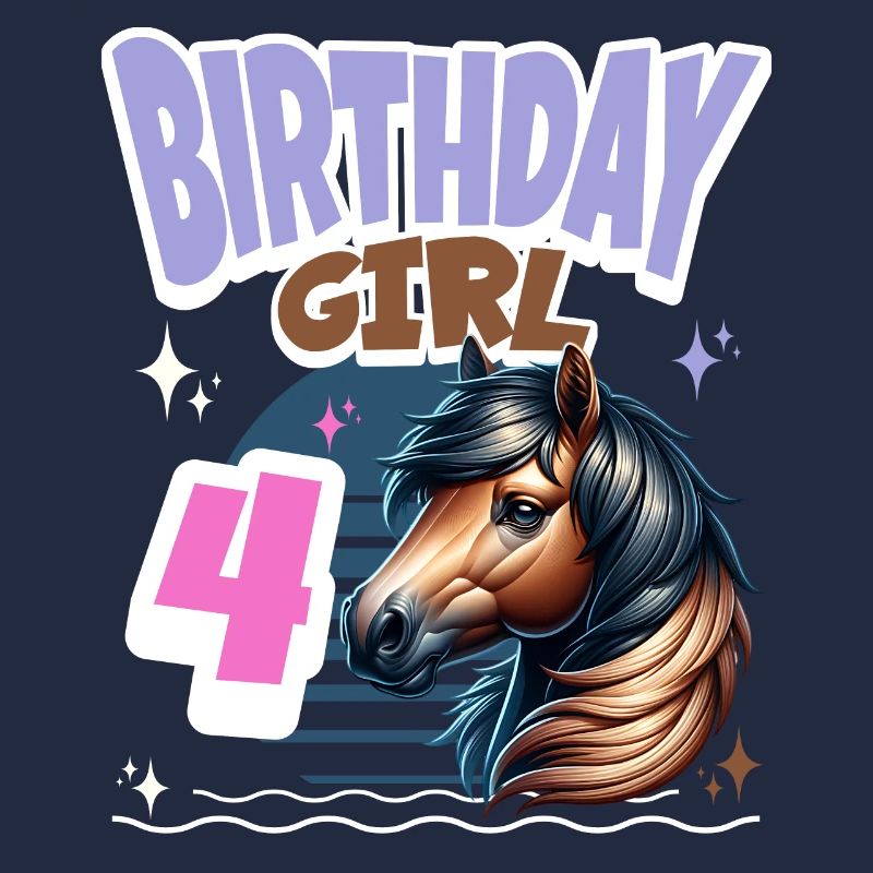 Pferd 4. Geburtstag Mädchen Kinder