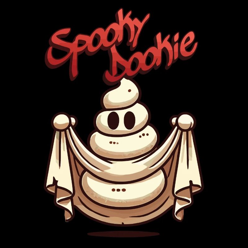 Funny poop pile ghost spooky dookie design