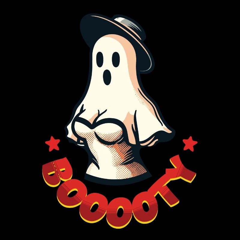 Drôle Halloween Vintage Rétro Booty Ghost Fun