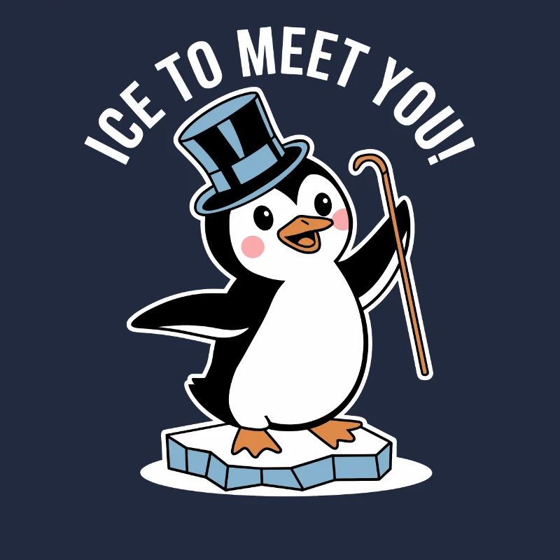 Pingouin avec chapeau haut de forme drôle