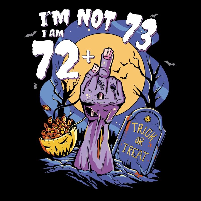 Zombie sur le thème du 73e anniversaire - 72 + doigt pour