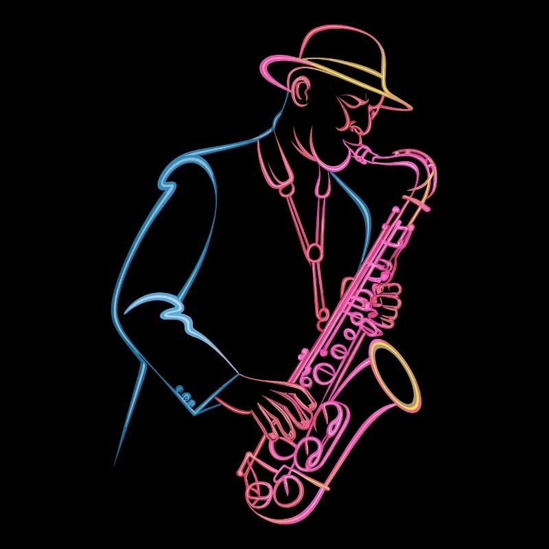 Saxophoniste de jazz unique dans un style rétro