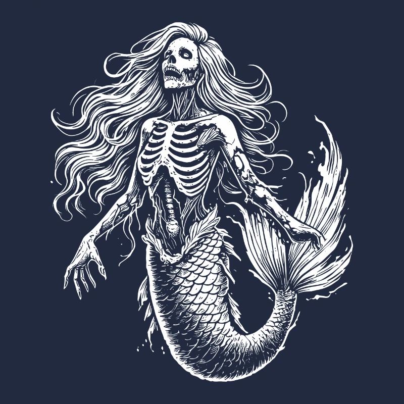 Squelette de zombie sirène